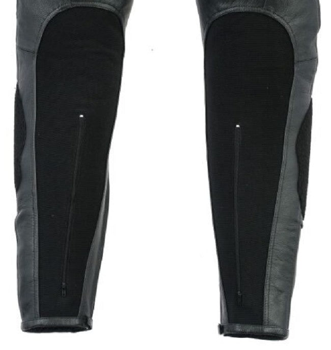 PANTALÓN DE MOTO FABRICADO EN CUERO CON PROTECCIONES DE TITANIO