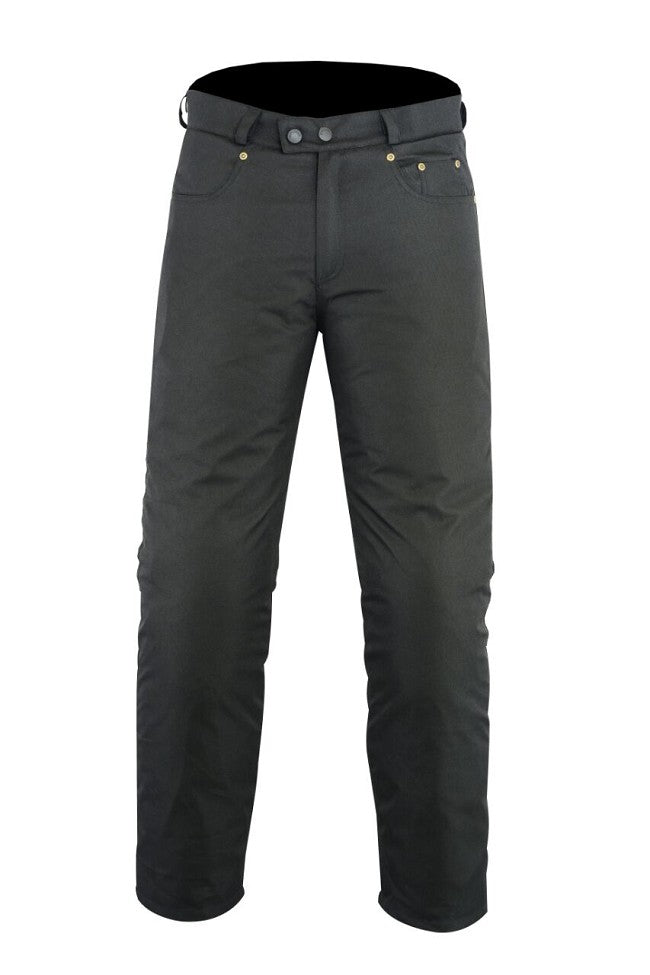 PANTALÓN VAQUERO ESTILO TEJANO DE MOTO EN CORDURA IMPERMEABLE CON PROTECCIONES