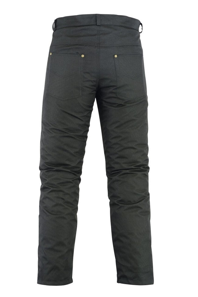 PANTALÓN VAQUERO ESTILO TEJANO DE MOTO EN CORDURA IMPERMEABLE CON PROTECCIONES