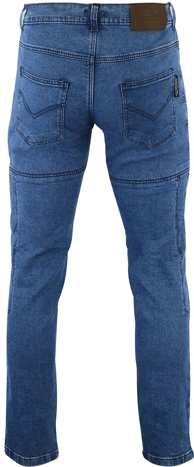 PANTALÓN TEJANO CON REFUERZOS DE TEJIDO KEVLAR Y PROTECCIONES DESMONTABLES
