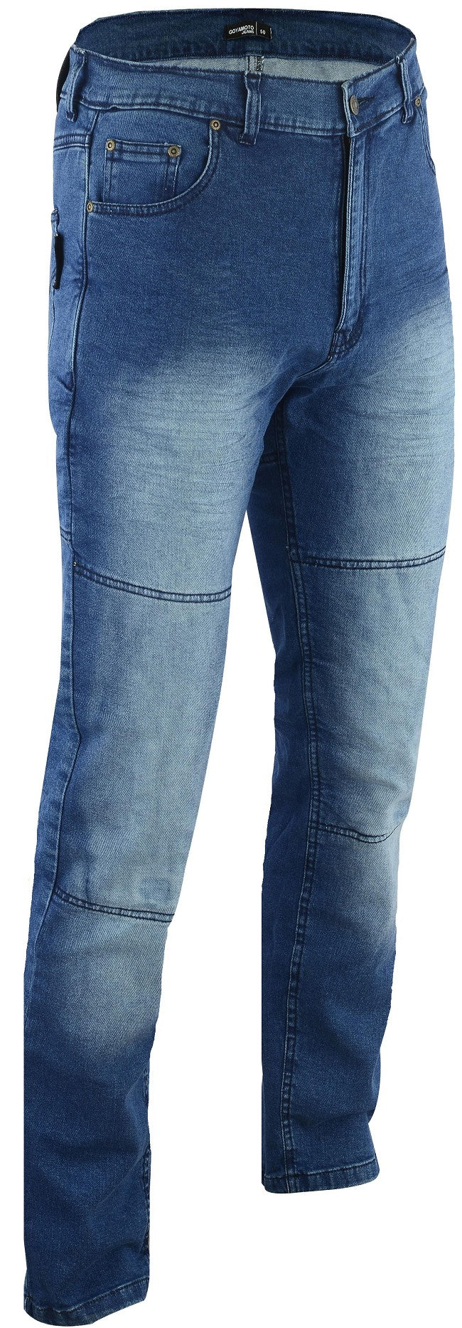 PANTALÓN TEJANO DESGASTADO PARA CHICAS, CON REFUERZOS DE TEJIDO KEVLAR Y PROTECCIONES