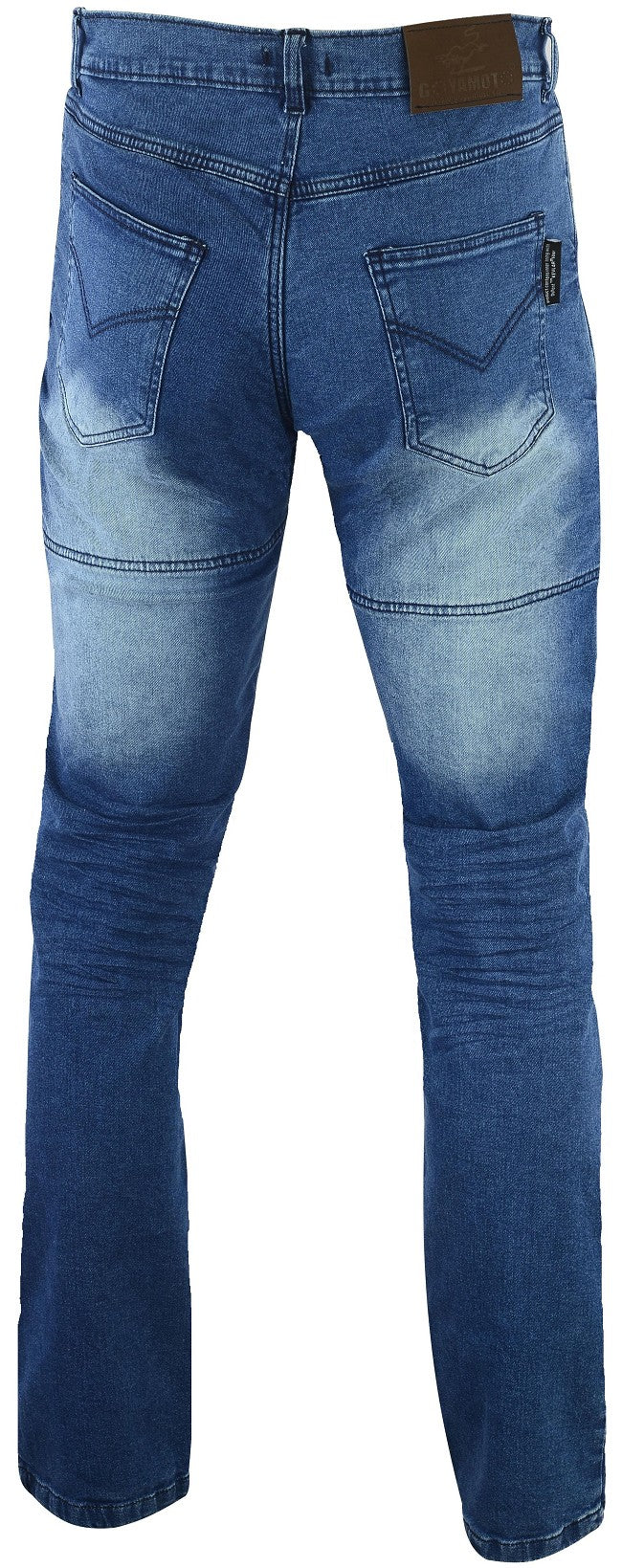 PANTALÓN TEJANO DESGASTADO PARA CHICAS, CON REFUERZOS DE TEJIDO KEVLAR Y PROTECCIONES