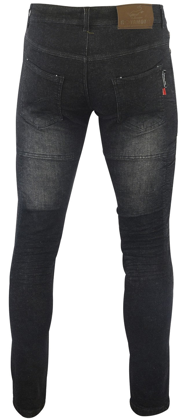 PANTALÓN TEJANO DESGASTADO DE CHICAS, CON REFUERZOS DE TEJIDO KEVLAR Y PROTECCIONES C.E.
