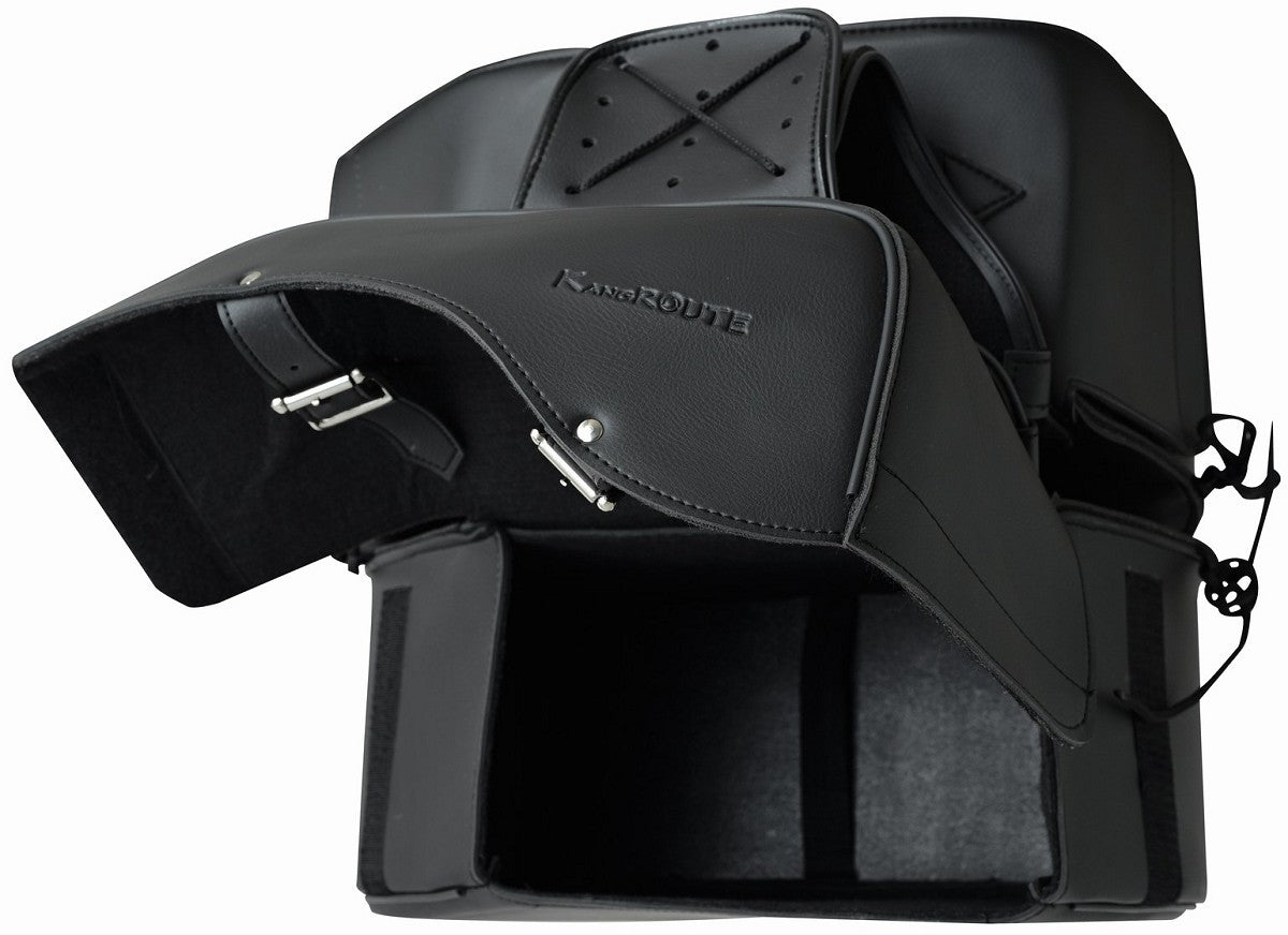 ALFORJAS DE MOTO LATERALES RIGIDAS, REFORZADAS DE PIEL SINTETICA, INTERIOR FORRADO 2 x 24 LITROS