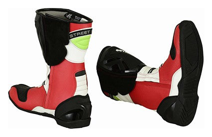 LEATHER MOTORCYCLE BOOTS WITH PROTECTORS, UNISEX