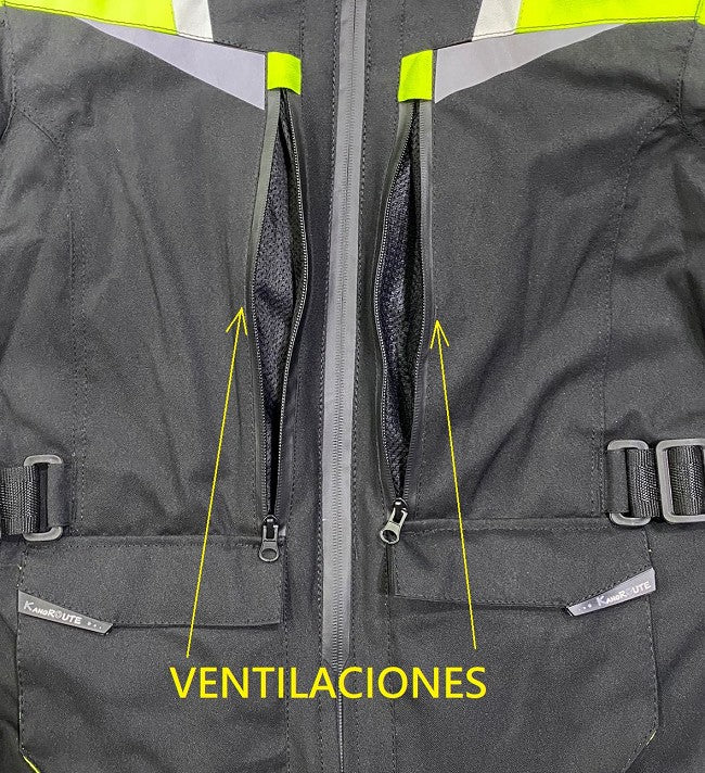 REF:FEBO KIDS FLUORCHAQUETA INFANTIL DE MOTO EN CORDURA 3/4 CON PROTECCIONES C.E.