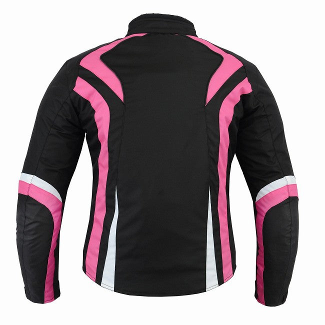 REF:ARTEMISA FUCSIA BLANCACHAQUETA CORDURA DE MOTO PARA CHICAS CON ESTILO MODERN FUCSIA