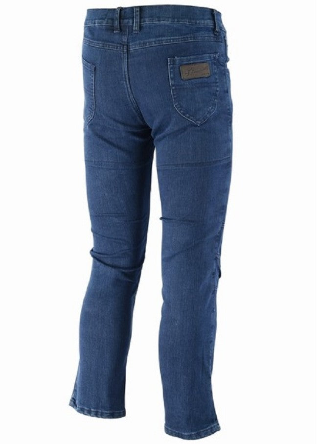 PANTALÓN VAQUERO CON REFUERZOS DE TEJIDO KEVLAR PARA MUJERES BAJITAS (158CM A 172CM) Y PROTECCIONES C.E.