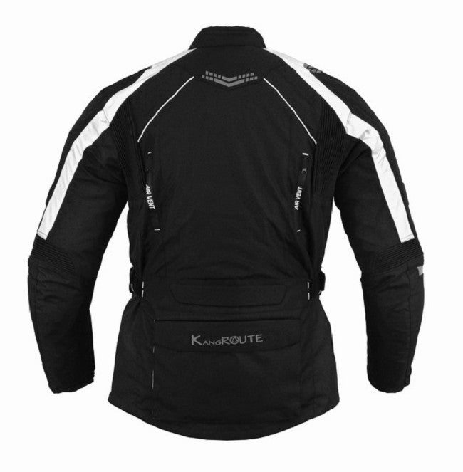REF:Atenea Blanca NegraCHAQUETA DE MOTO EN CORDURA 3/4 UNISEX, IMPERMEABLE 100%