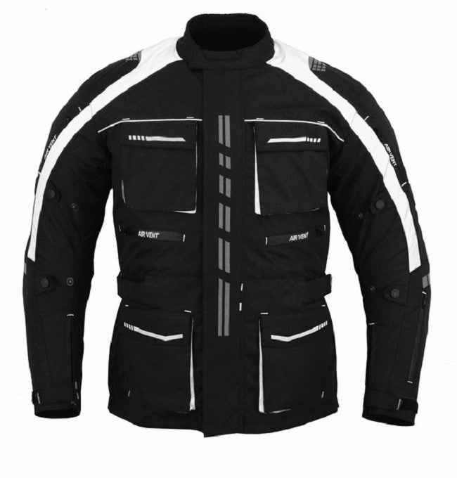 REF:Atenea Blanca NegraCHAQUETA DE MOTO EN CORDURA 3/4 UNISEX, IMPERMEABLE 100%