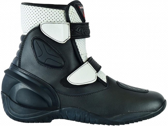 SHORT ANKLE LEATHER MOTORCYCLE BOOTS FOR RIDERS, UNISEX