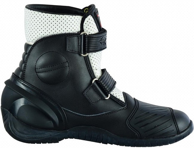 SHORT ANKLE LEATHER MOTORCYCLE BOOTS FOR RIDERS, UNISEX