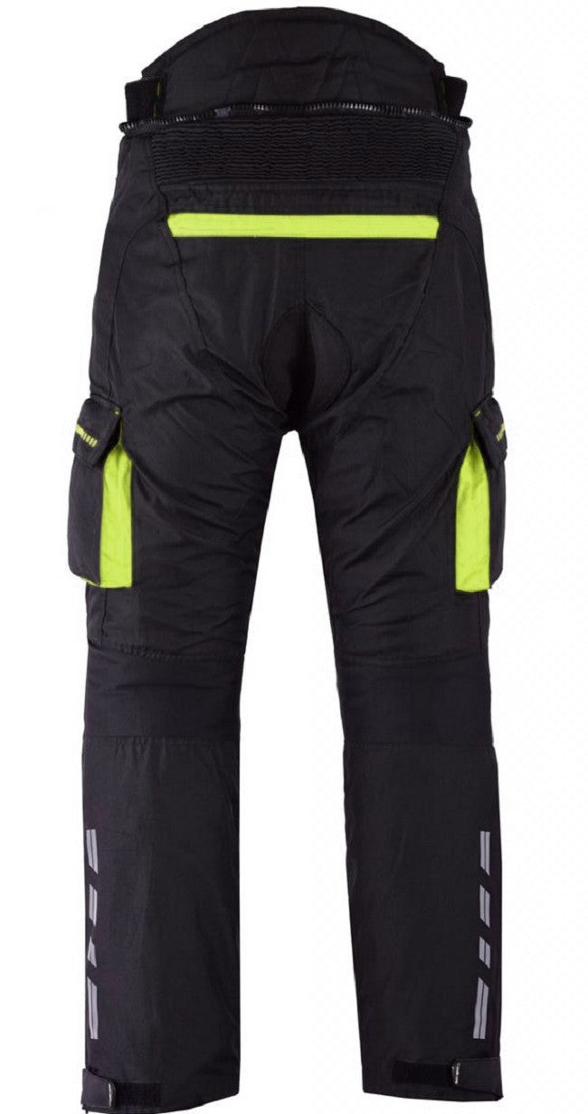PANTALON DE MOTO EN CORDURA IMPERMEABLE, CORTAVIENTO Y PROTECCIONES CE