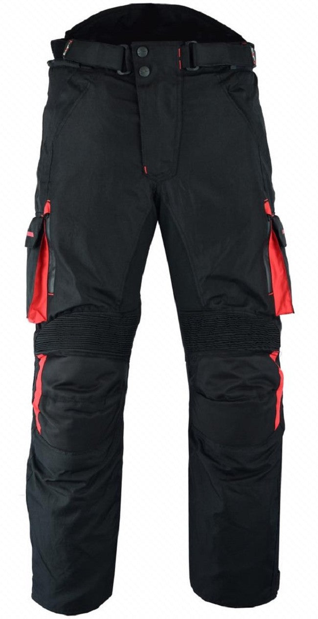 PANTALON DE MOTO EN CORDURA IMPERMEABLE, CORTAVIENTO Y PROTECCIONES CE (3)