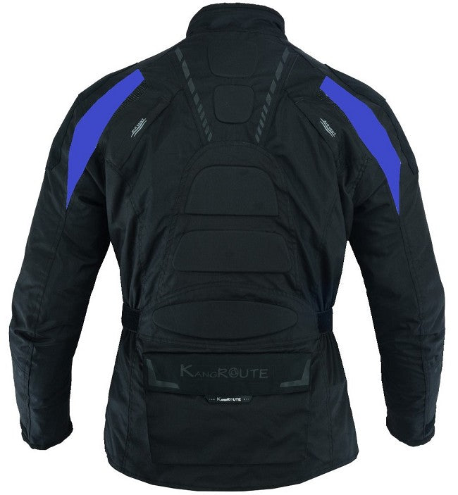 REF:GM111 AZUL CHAQUETA DE MOTO 3/4 EN CORDURA, PROTECTORES C.E, IMPERMEABLE, UNISEX