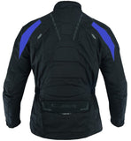 REF:GM111 AZUL CHAQUETA DE MOTO 3/4 EN CORDURA, PROTECTORES C.E, IMPERMEABLE, UNISEX