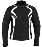 REF:ARTEMISA BLANCA NEGRA KANGROUTECHAQUETA CORDURA DE MOTO PARA CHICAS CON ESTILO MODERNO