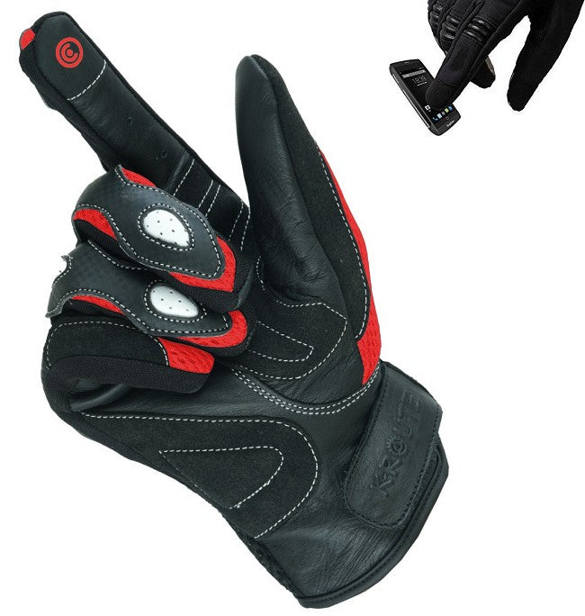 GUANTES DE VERANO PARA MOTORISTAS EN PIEL, MALLA Y FIBRA DE CARBONO (3)