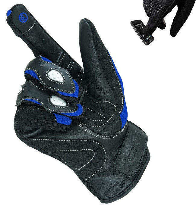 GUANTES DE VERANO PARA MOTORISTAS EN PIEL, MALLA Y FIBRA DE CARBONO (4)