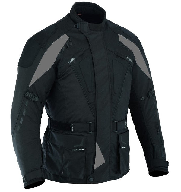 REF:GM111 GRIS NEGRACHAQUETA DE MOTO EN CORDURA IMPERMEABLE 100% CON PROTECCIONES C.E, 3/4 UNISEX