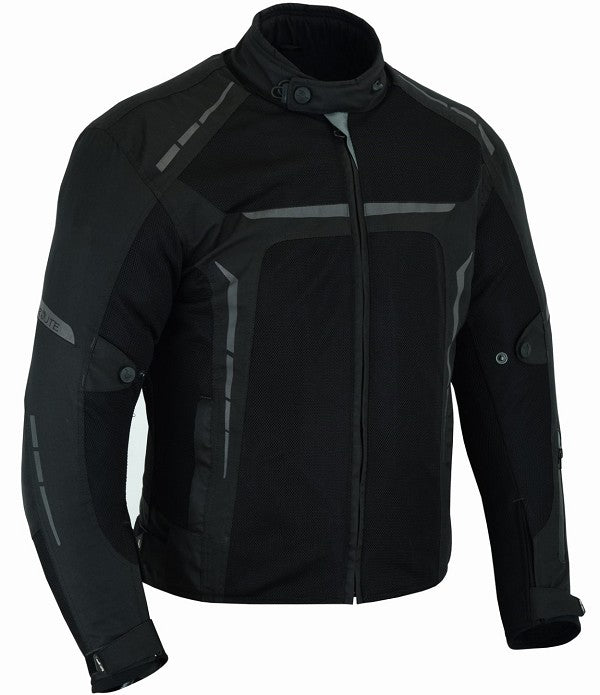 REF:VULCANO NEGROCHAQUETA DE MOTO PERFORADA DE VERANO CON FORRO IMERMEABLE EXTRAIBLE Y PROTECTORES C.E. UNISEX