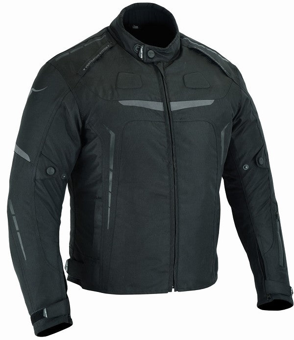 REF:RUIVO NEGRACAZADORA DE MOTO EN TEXTIL IMPERMEABLE 100% CON PROTECCIONES C.E. UNISEX