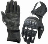 GUANTES DE PIEL MOTO RACING CON PROTECCIONES DE FIBRA DE CARBONO (1)