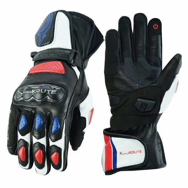 GUANTES DE MOTO EN PIEL ANILINA CON PROTECCIONES CARBONO Y ACERO INOXIDABLE (3)
