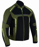 REF:VULCANO VERDE MILITAR FLUORCHAQUETA DE MOTO PERFORADO DE VERANO, FORRO IMPERMEABLE EXTRAIBLE Y PROTECCIONES CE- UNISEX
