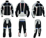 Summer suit, consisting of a perforated summer jacket and trousers with removable waterproof linings