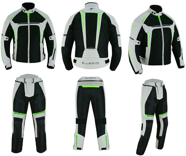 Summer suit, consisting of a perforated summer jacket and trousers with removable waterproof linings (1)