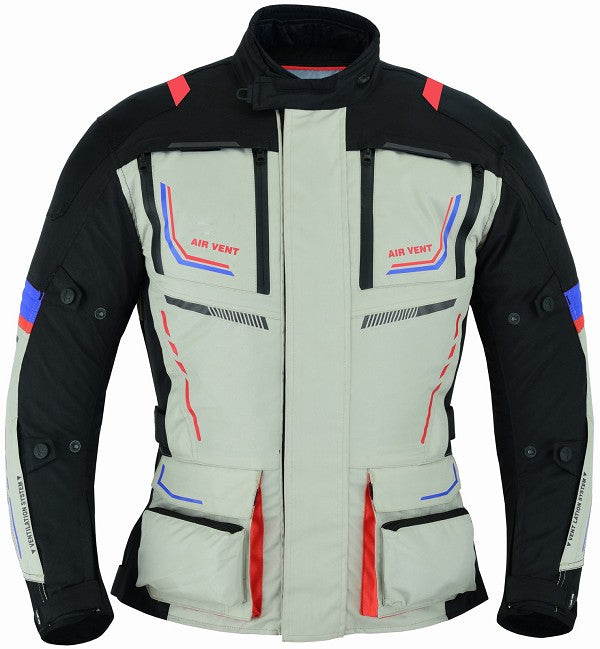 REF:TITAN ROJO AZUL 4SEASONCHAQUETA DE MOTO CUATRO ESTACIONES ( 4SEASON ) TRICAPA TIPO 3/4