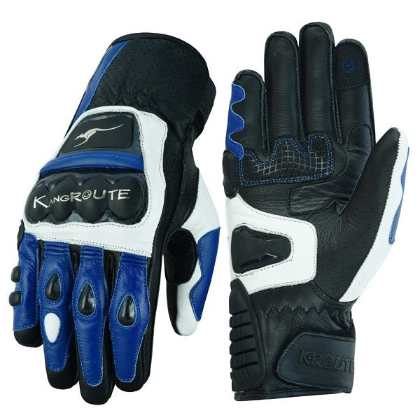 GUANTES PUÑOS CORTOS DE MOTO EN PIEL ANILINA CON PROTECCIONES DE ACERO INOXIDABLE (1)