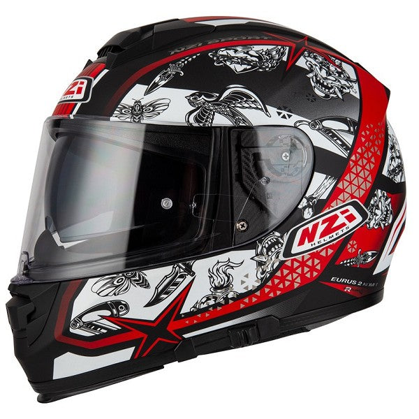 REF:CASCO NZI EURUS 2 KOMET MATT BLACK&REDCASCO NZI EURUS 2 KOMET MATT BLACK&RED