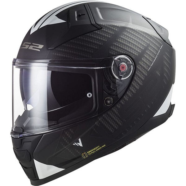 REF:FF811 VECTOR II SPLITTER BLACK-WHITE FIBRA DE VIDRIO CASCO LS2 FF811 VECTOR II SPLITTER BLACK-WHITE