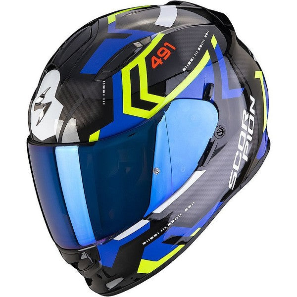 REF:SCORPION EXO-491 SPIN BLACK-BLUE-NEON YELLOWSCORPION EXO-491 SPIN BLACK-BLUE-NEON YELLOW