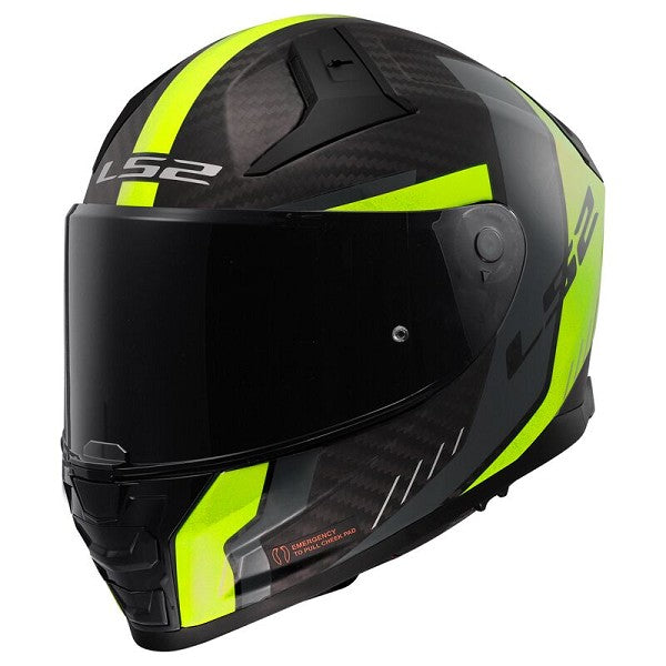 REF:FF811 VECTOR II CARBONO GRID MATT H-V YELLOWCASCO LS2 FF811 VECTOR II CARBONO GRID MATT H-V YELLOW