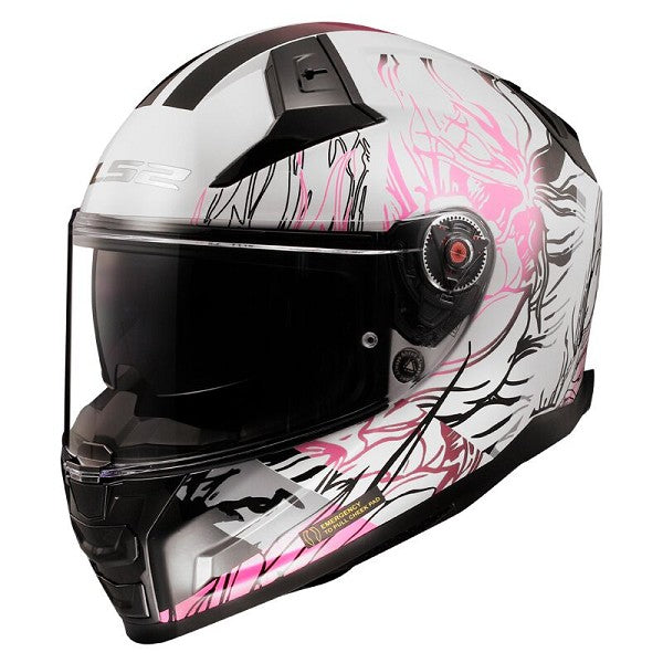 REF:CASCO LS2 FF811 VECTOR II DARFLO Gloss White Pink FIBRA DE VIDRIOCASCO LS2 FF811 VECTOR II DARFLO Gloss White Pink
