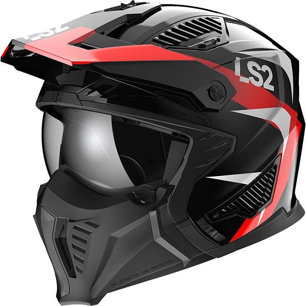REF:CASCO LS2 OF606 DRIFTER TRIALITY Gloss Black RedCASCO LS2 OF606 DRIFTER TRIALITY Gloss Black Red