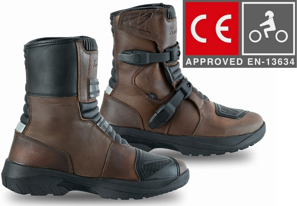 BOTAS DE MOTO MEDIACAÑA ADVENTURE TOURING EN PIEL BOVINA DE ALTA RESISTENCIA CE