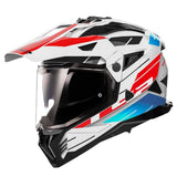 REF:CASCO LS2 MX702 PIONEER II NAMIB Gloss White Blue RedCASCO LS2 MX702 PIONEER II NAMIB Gloss White Blue Red