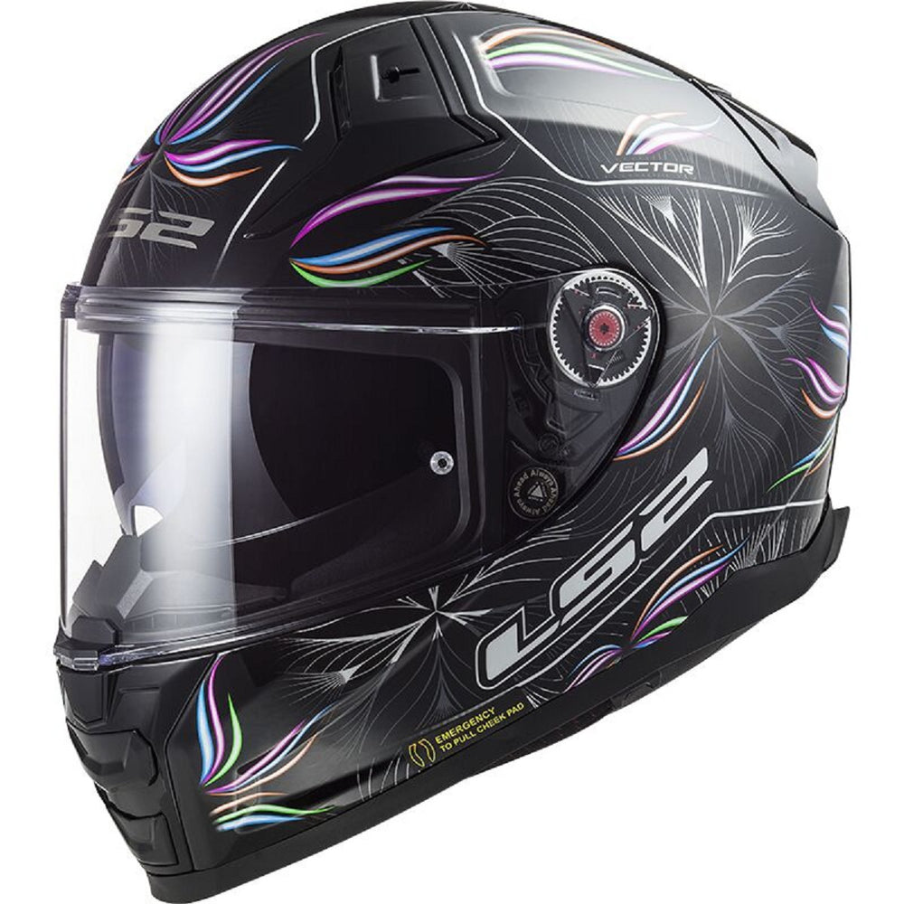 REF:LS2 FF811 VECTOR II TROPICAL Gloss Black White FIBRA DE VIDRIOLS2 FF811 VECTOR II TROPICAL Gloss Black White
