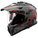 REF:CASCO LS2 MX702 PIONEER II CRAZY Gloss Black Grey Red CASCO LS2 MX702 PIONEER II CRAZY Gloss Black Grey Red