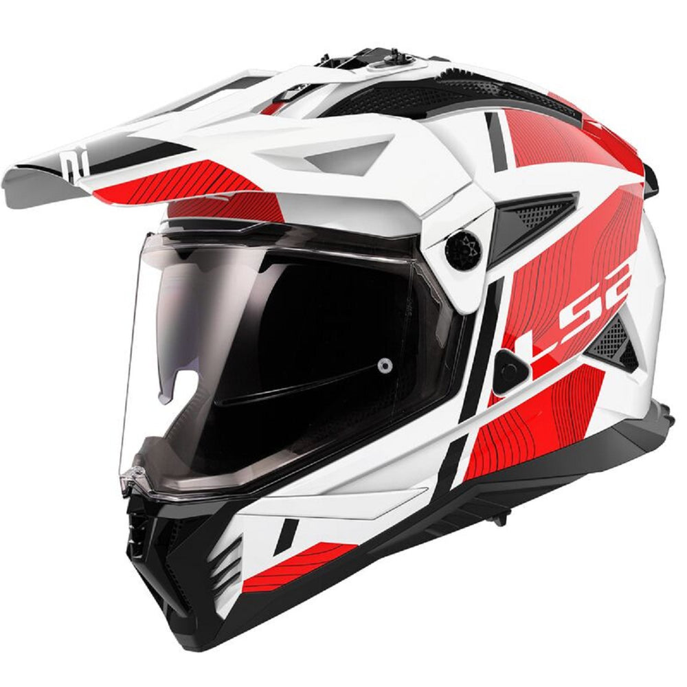 REF:CASCO LS2 MX702 PIONEER II HILL Gloss White RedCASCO LS2 MX702 PIONEER II HILL Gloss White Red