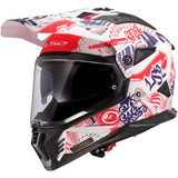 REF:CASCO LS2 MX702 PIONEER II FANTASY Matt White Red BlueCASCO LS2 MX702 PIONEER II FANTASY Matt White Red Blue
