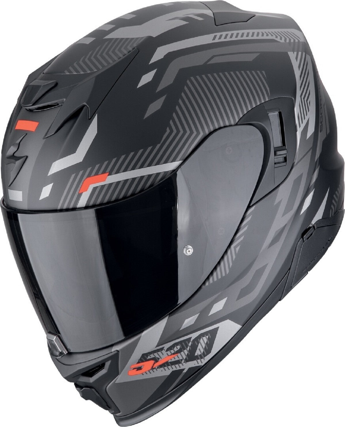 REF:SCORPION EXO 520 EVO AIR RANKA MATT BLACK SILVER-REDSCORPION EXO 520 EVO AIR RANKA MATT BLACK SILVER-RED