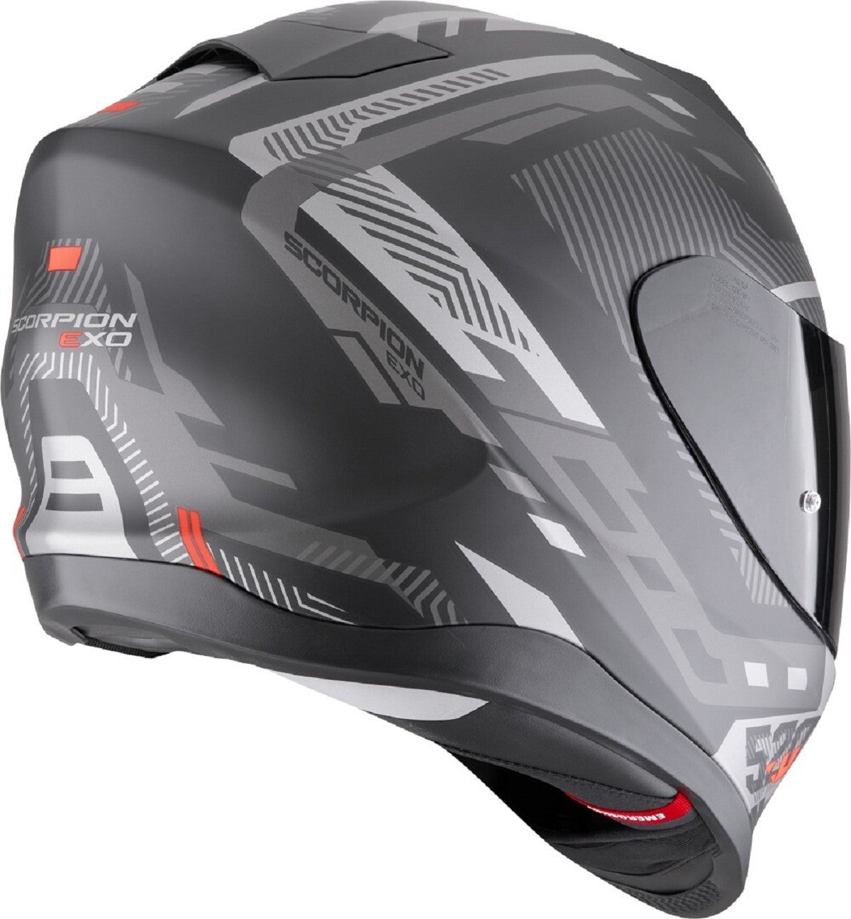 REF:SCORPION EXO 520 EVO AIR RANKA MATT BLACK SILVER-REDSCORPION EXO 520 EVO AIR RANKA MATT BLACK SILVER-RED