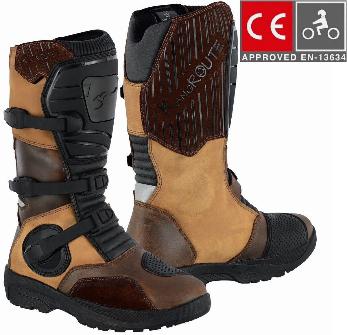 BOTAS DE MOTO ADVENTURE / TOURING DE CAÑA ALTA EN PIEL BOVINA CON PROTECTORES PU Y HOMOLOGACIÓN C.E. EPI (1)
