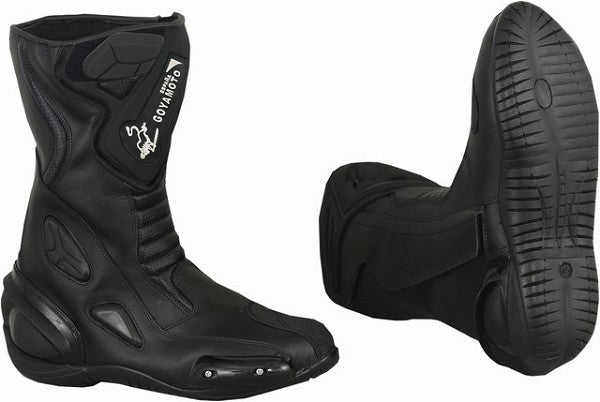 BOTAS DE PIEL CON PROTECTORES, UNISEX, PARA MOTEROS