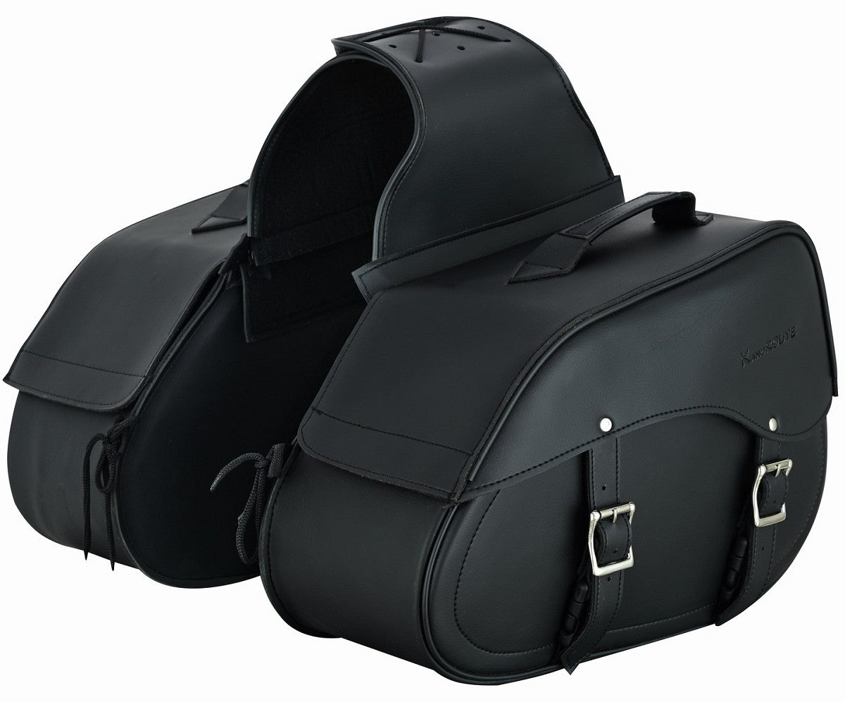 ALFORJAS DE MOTO LATERALES RIGIDAS, REFORZADAS DE PIEL SINTETICA, INTERIOR FORRADO 2 x 24 LITROS